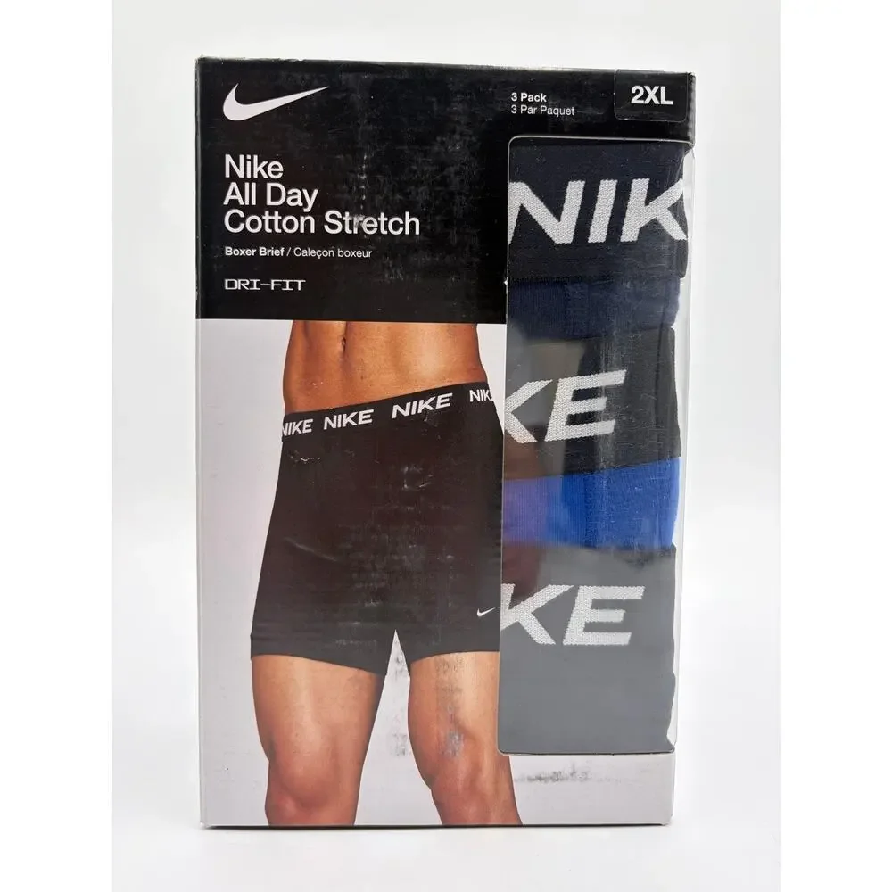 Nike Men's All Day Cotton Stretch Boxer Brief - 3-pack size 2XL
